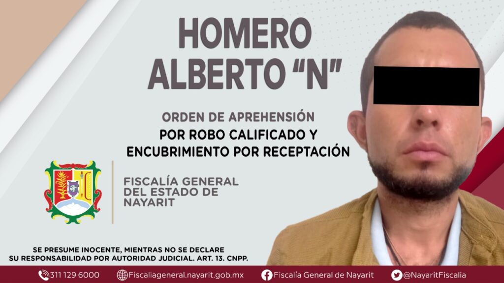 SE EJECUTA ORDEN DE APREHENSIÓN POR ROBO CALIFICADO Y ENCUBRIMIENTO POR